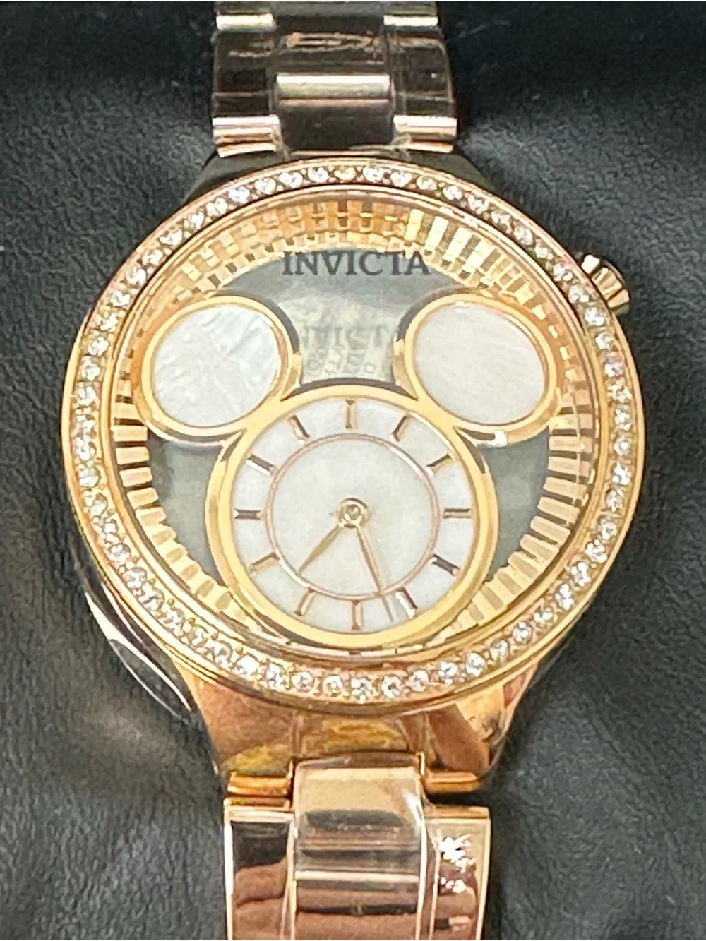 NWT ladies Invicta LE Rose Gold Mickey Mouse Dial Watch #36267